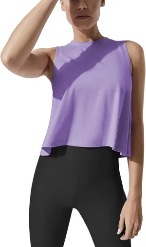 Mippo Crop Tops for Women Womens Workout Tops Flowy Cropped Tank Tops Athletic Shirts