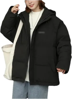 Mnjyihy Women Mid-Length Down Jackets Coat Winter Thick Warm Plus Size Puffer Cotton Padded Purple Parker Jackets