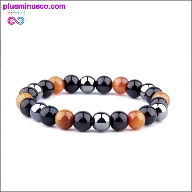Natural Tiger Eye Hematite Men Bracelets Set Magnetic Health