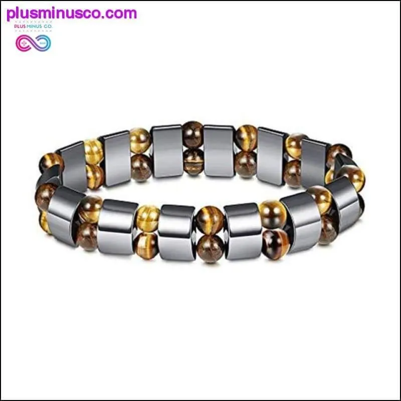 Natural Tiger Eye Hematite Men Bracelets Set Magnetic Health