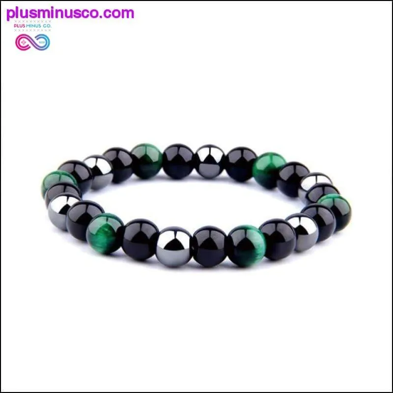 Natural Tiger Eye Hematite Men Bracelets Set Magnetic Health