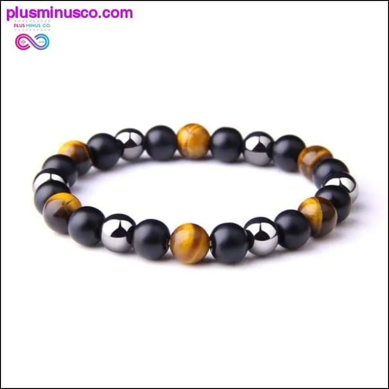 Natural Tiger Eye Hematite Men Bracelets Set Magnetic Health