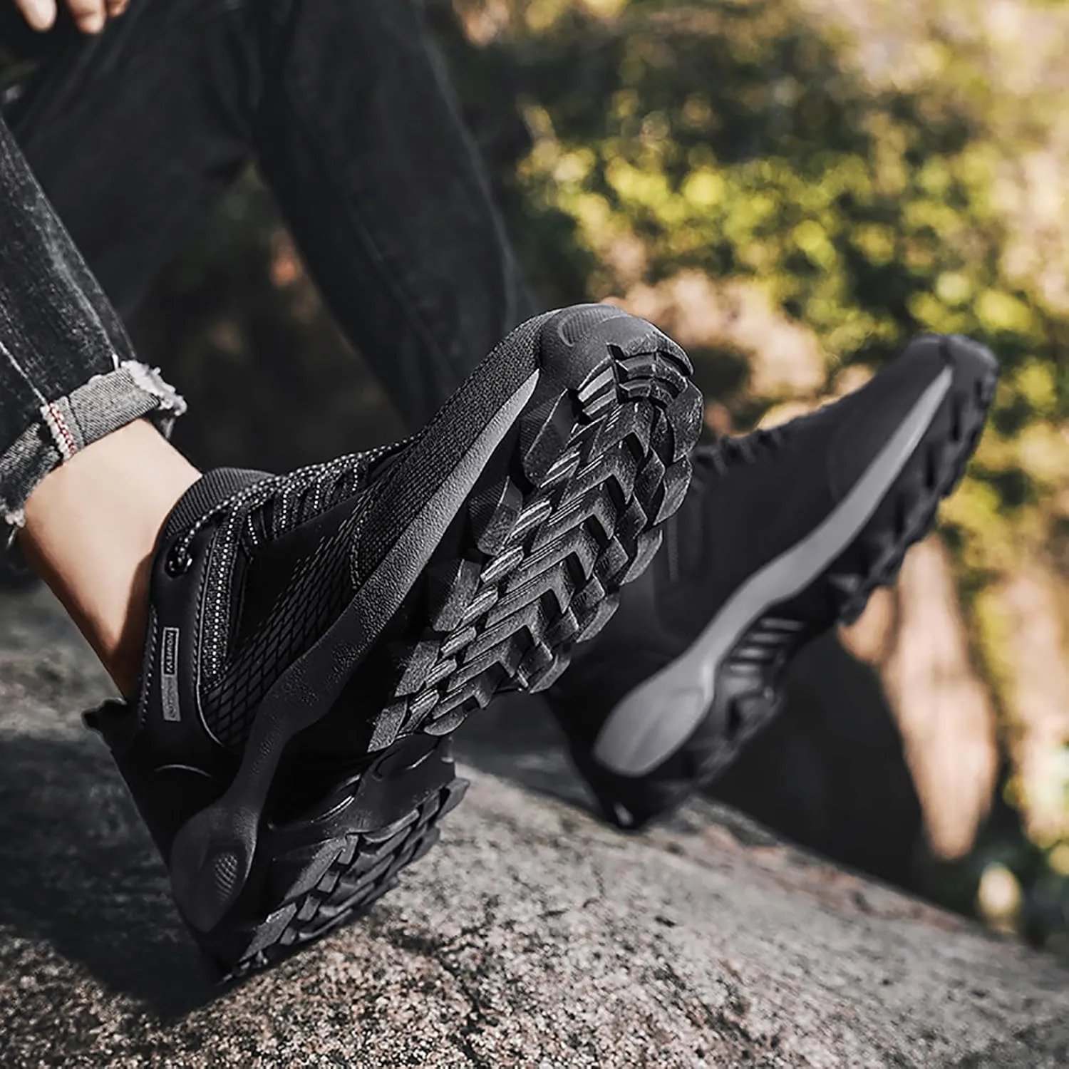 Non Slip Work Shoes for Men Walking Sneakers Comfortable Leather Casual Athletic Tennis Shoes Sneaker Men