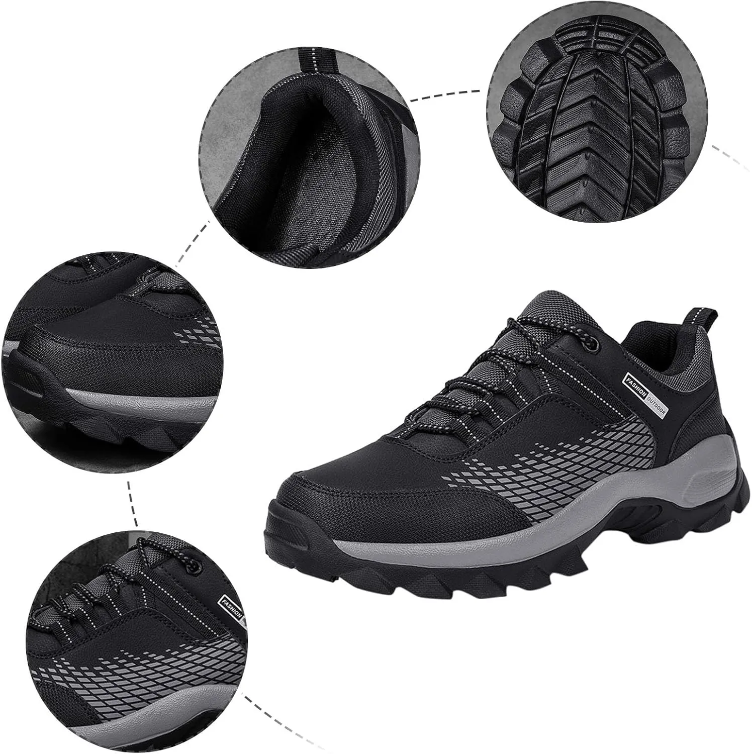 Non Slip Work Shoes for Men Walking Sneakers Comfortable Leather Casual Athletic Tennis Shoes Sneaker Men