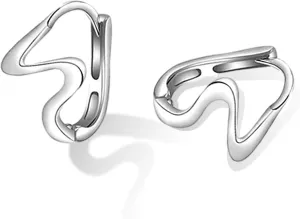 Ocean Wave Hoop Earrings for Women Small Gold Huggie Earrings Cartilage Hoop Earrings Summer Beach Stud Earrings Hypoallergenic Jewelry Gift for Women Girls