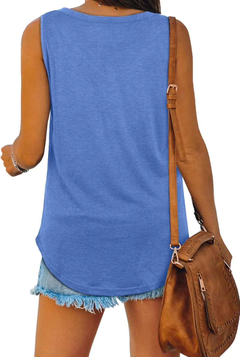 OFEEFAN Womens Tank Tops V Neck Summer Tops Loose Fit Sleeveless Tops 2Pack/3Pack