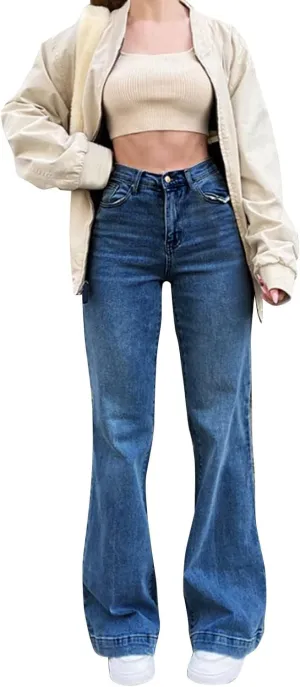 on Pants Women Bell Bottom Jeans For Women High Waisted Flare Jeans For Women Stretchy Jean Skirt for Women