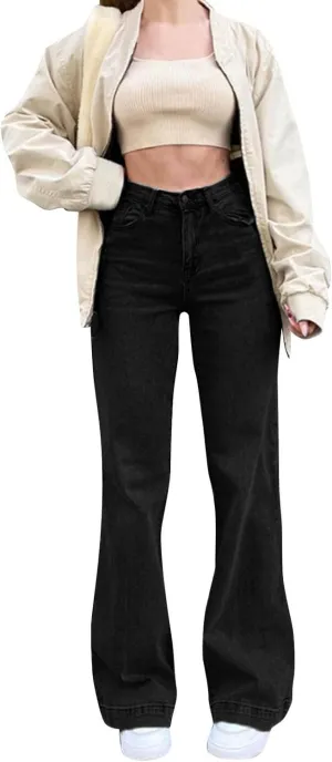 on Pants Women Bell Bottom Jeans For Women High Waisted Flare Jeans For Women Stretchy Jean Skirt for Women