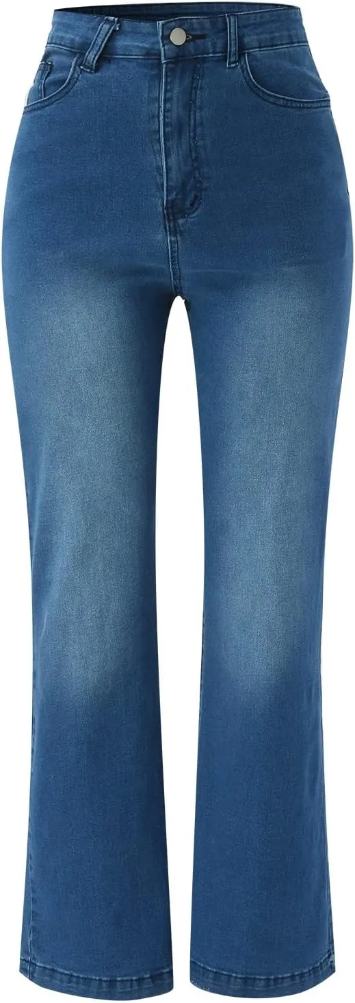on Pants Women Bell Bottom Jeans For Women High Waisted Flare Jeans For Women Stretchy Jean Skirt for Women