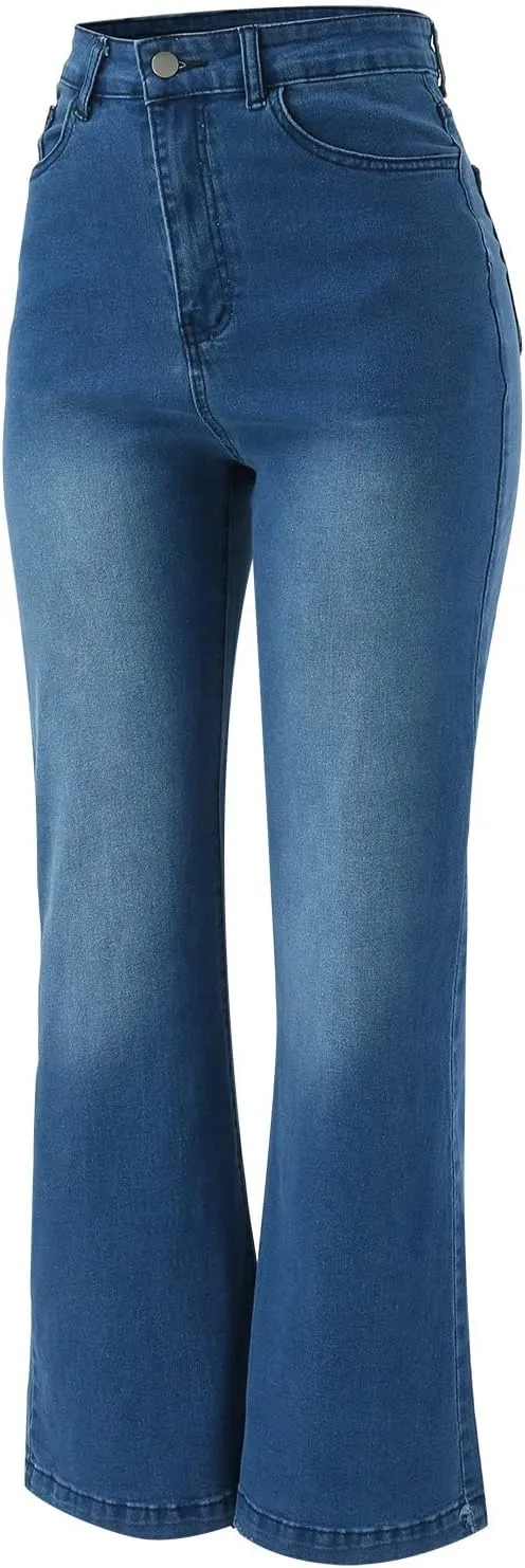 on Pants Women Bell Bottom Jeans For Women High Waisted Flare Jeans For Women Stretchy Jean Skirt for Women