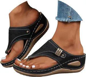 Orthopedic Sandals for Women, Women Summer Comfortable Sandals Arch Support Wedge Sandal 2025 Flip Flops Sandal Wide Width Dress Shoes