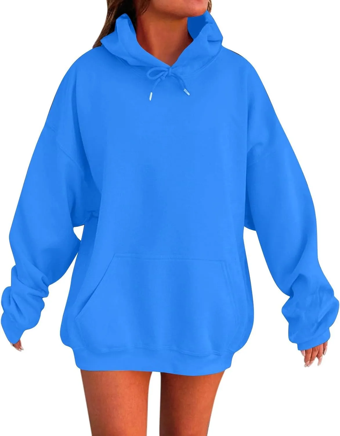 Oversized Hoodies For Women Plus Size Long Sleeve Drawstring With Pockets Pullover Sweatshirt Trendy Winter Clothes