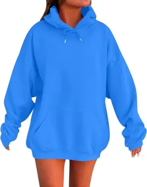 Oversized Hoodies For Women Plus Size Long Sleeve Drawstring With Pockets Pullover Sweatshirt Trendy Winter Clothes