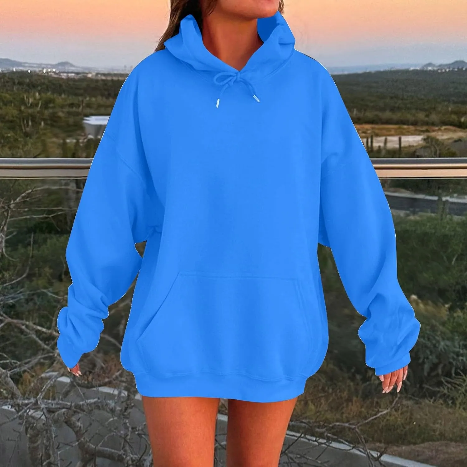 Oversized Hoodies For Women Plus Size Long Sleeve Drawstring With Pockets Pullover Sweatshirt Trendy Winter Clothes