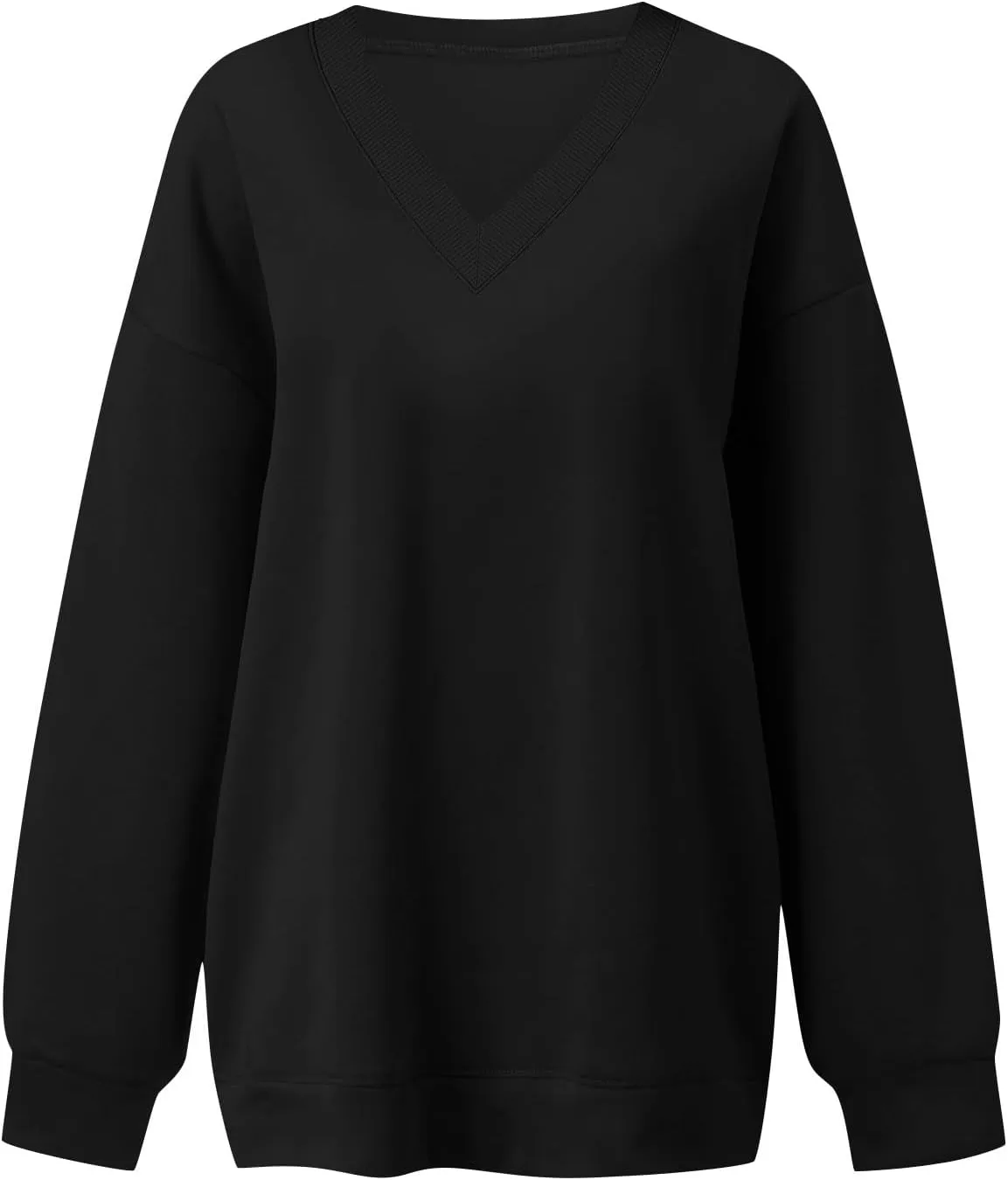 Oversized Sweatshirt For Women Plus Size Hoodies Trendy V Neck Long Sleeve Winter Clothes Drop Shoulder Pullover