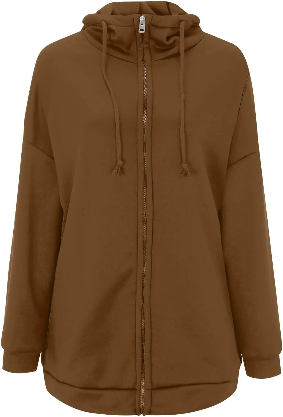 Oversized Zip Up Hoodies for Women Plus Size Long Sleeve Hooded Sweatshirt Casual Fall Long Jacket with Pockets
