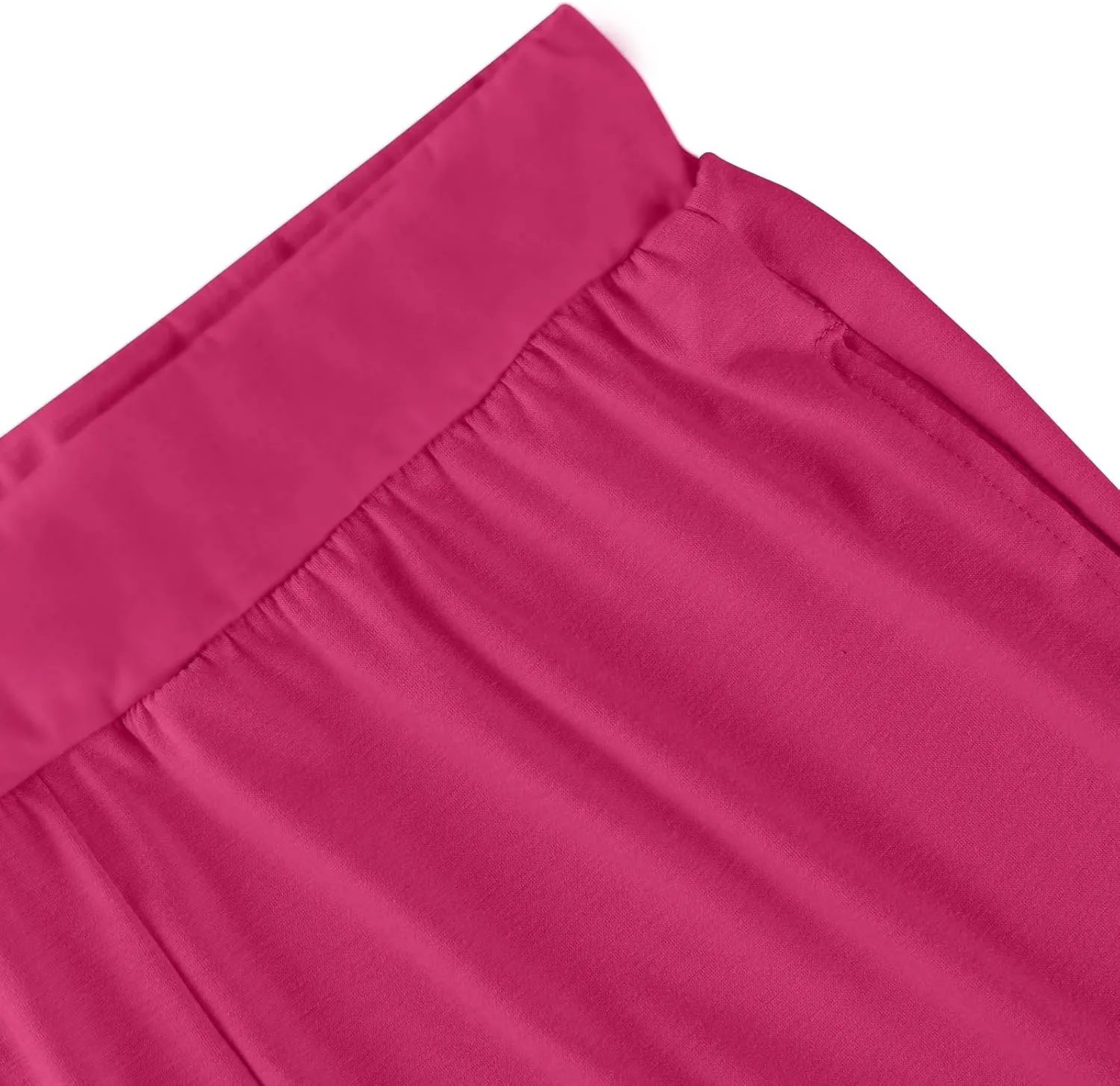 Pants for Women Plus Size Long Wide Leg High Waisted Pants Flowy Pleated Pull On Vacation Trousers with Pockets