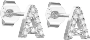 PartyKindom Gold Earring Studs Women Letter a Diamond Earrings Minimalist Fashion Ear Piercing Studs
