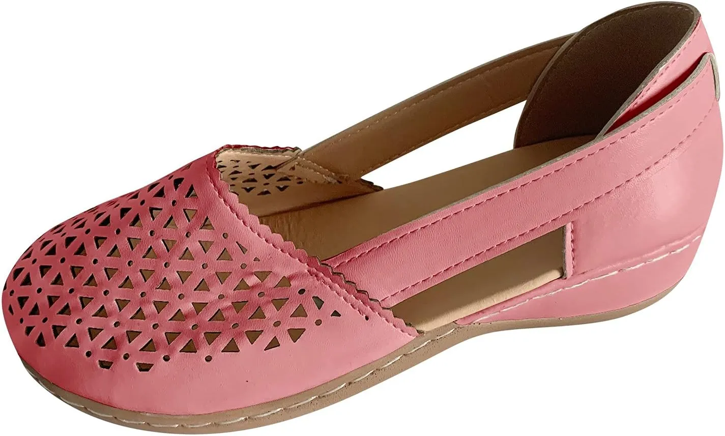 peqiut Orthopedic Sandals for Women Summer Comfortable Closed Toe Wedge Heels Sandals Women Closed Toe Slip-on Sandals Women