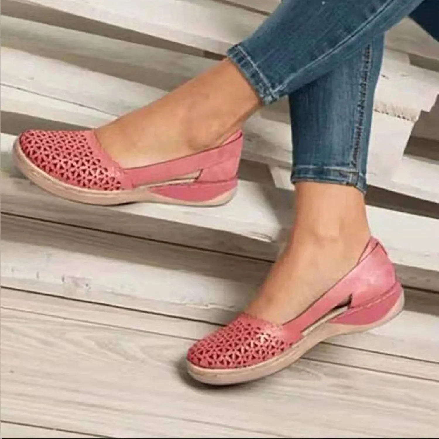 peqiut Orthopedic Sandals for Women Summer Comfortable Closed Toe Wedge Heels Sandals Women Closed Toe Slip-on Sandals Women