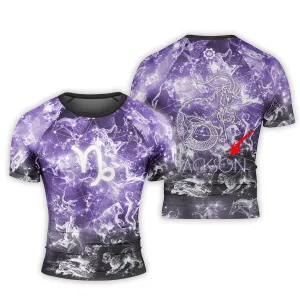 Personalized Zodiac Capricorn Short Sleeve Rash Guard