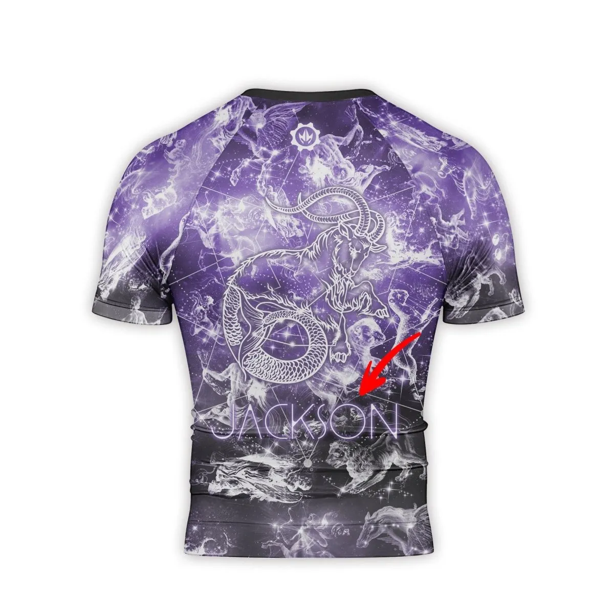 Personalized Zodiac Capricorn Short Sleeve Rash Guard