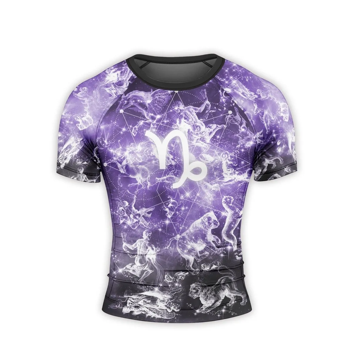 Personalized Zodiac Capricorn Short Sleeve Rash Guard