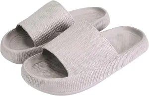 Pillow Slippers for Women and Men, Cloud Slides Shower Sandals House Shoes, Lightweight, Thick Sole, Non-Slip, Easy to Clean Comfy Cushioned Sole Soft Pool Shoes Non Slip Summer Outdoor Beach