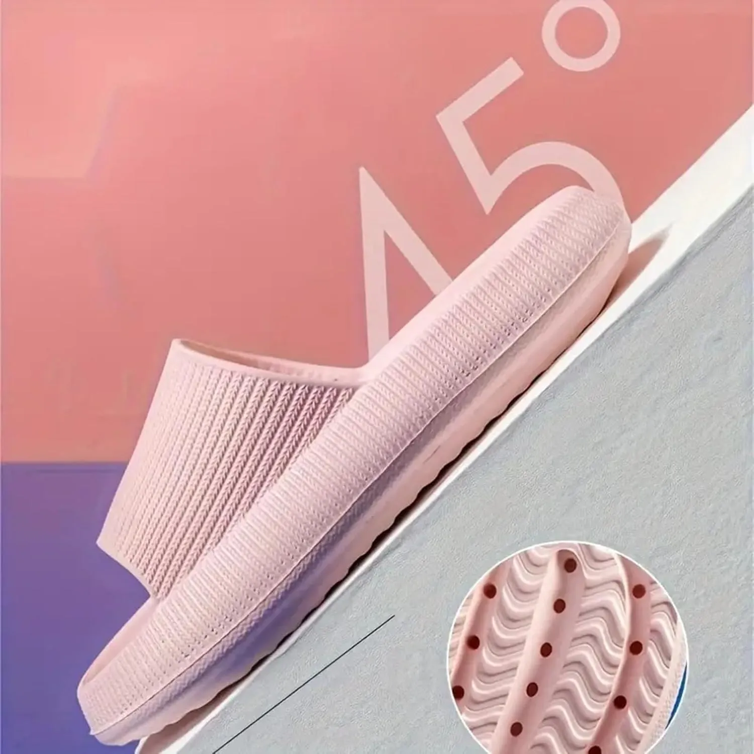 Pillow Slippers for Women and Men, Cloud Slides Shower Sandals House Shoes, Lightweight, Thick Sole, Non-Slip, Easy to Clean Comfy Cushioned Sole Soft Pool Shoes Non Slip Summer Outdoor Beach