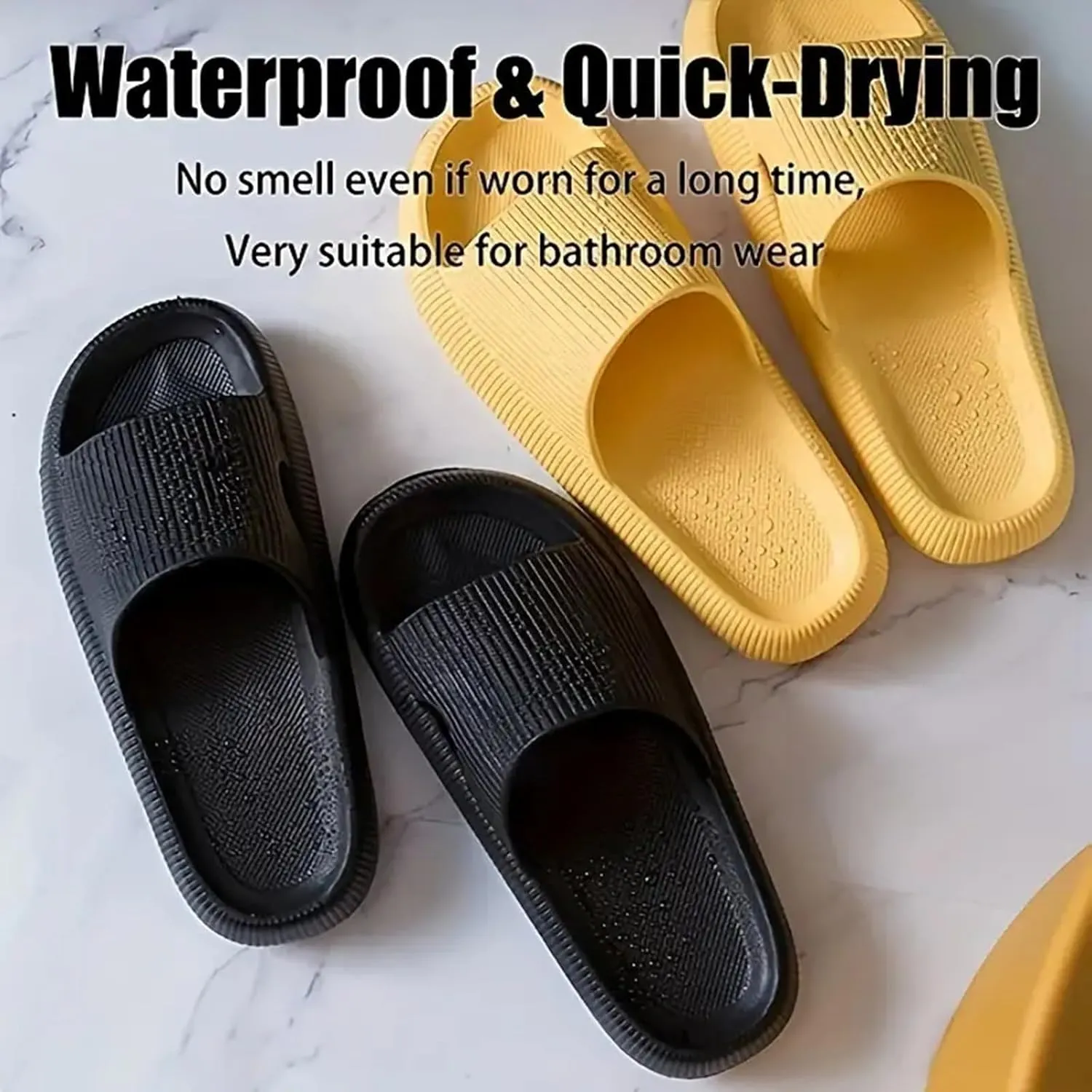 Pillow Slippers for Women and Men, Cloud Slides Shower Sandals House Shoes, Lightweight, Thick Sole, Non-Slip, Easy to Clean Comfy Cushioned Sole Soft Pool Shoes Non Slip Summer Outdoor Beach