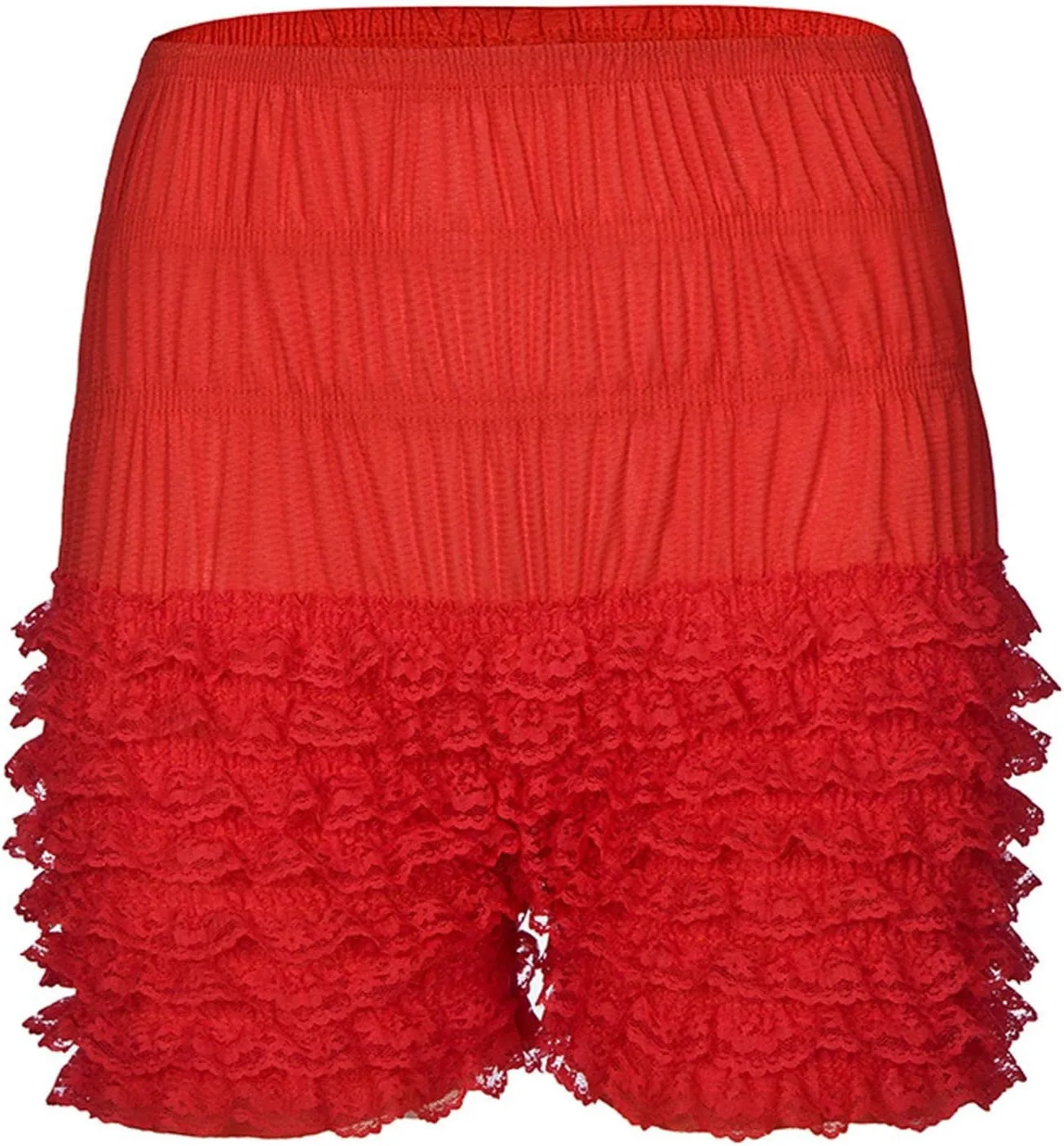 Pleated Skirt Shorts for Women High Waisted Seamless Soft Tights Elastic Beach Casual Lace Edge Shorts
