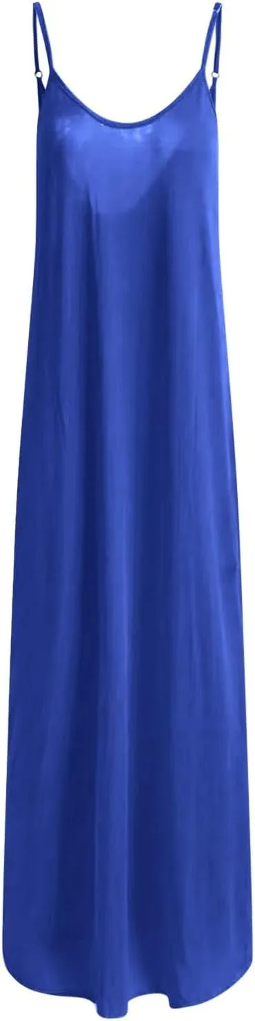 PTOLOCIF Womens Solid Round Neck Long Sleeved Patchwork Long Skirt is Fashionable and Plus Size Dress Blouses for Women