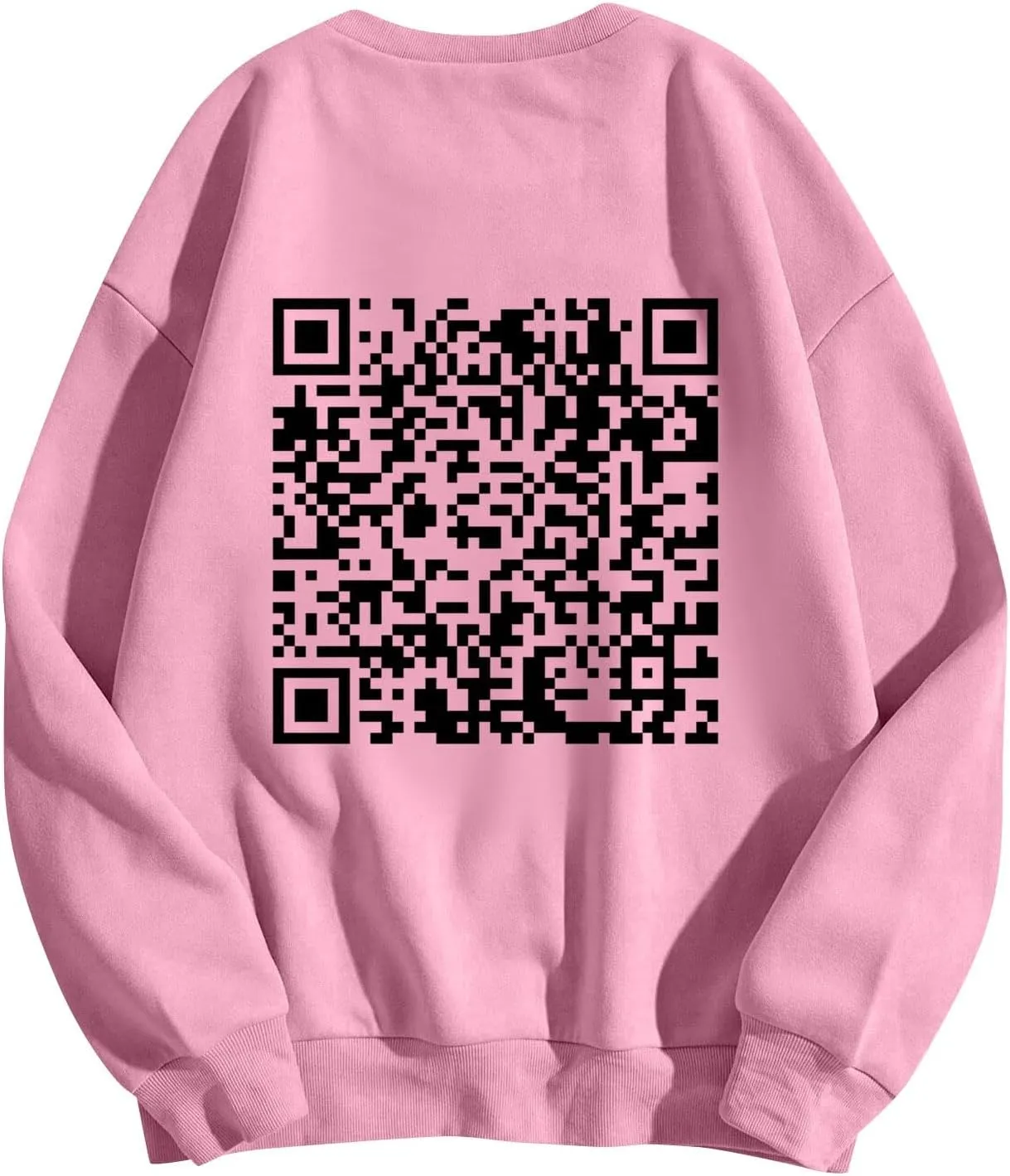 Qr Code Hoodie for Men Women Funny Fuck You Qr Code Graphic Drawstring Trendy Oversized Sweatshirt Pullover