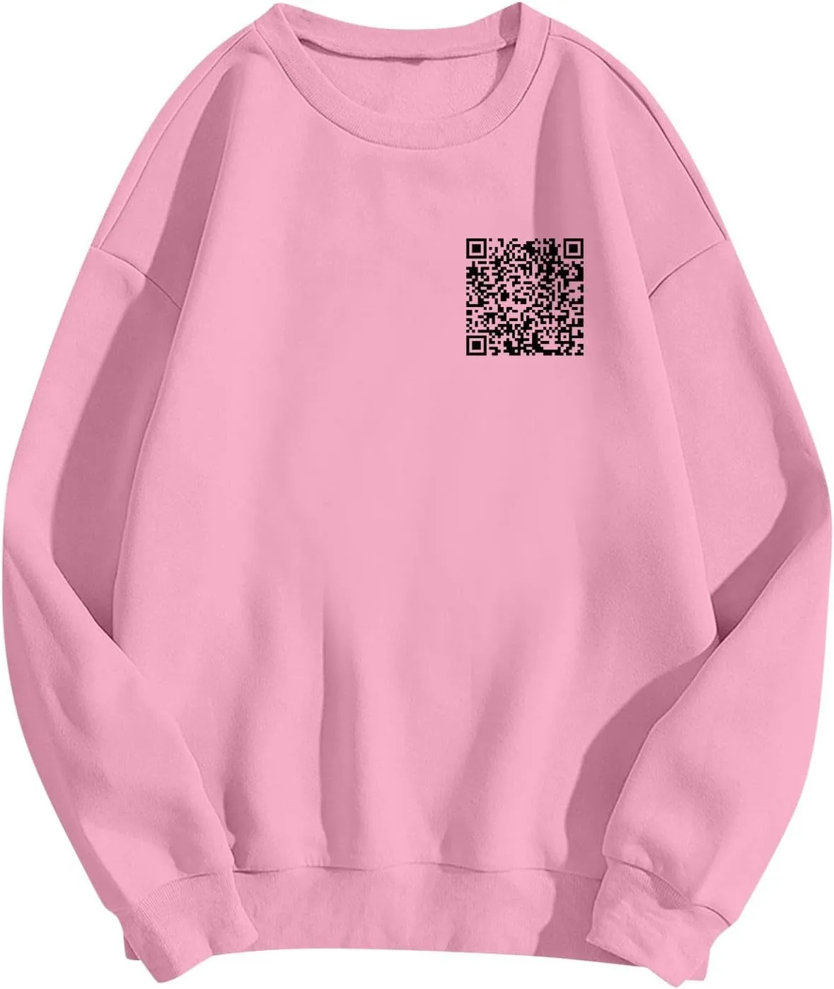 Qr Code Hoodie for Men Women Funny Fuck You Qr Code Graphic Drawstring Trendy Oversized Sweatshirt Pullover