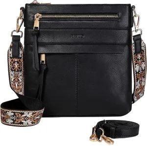 RAVUO Crossbody Bags for Women, Designer Soft Faux Leather Shoulder Purse Multi-Pocket Messenger Bag With 2 Adjustable Straps