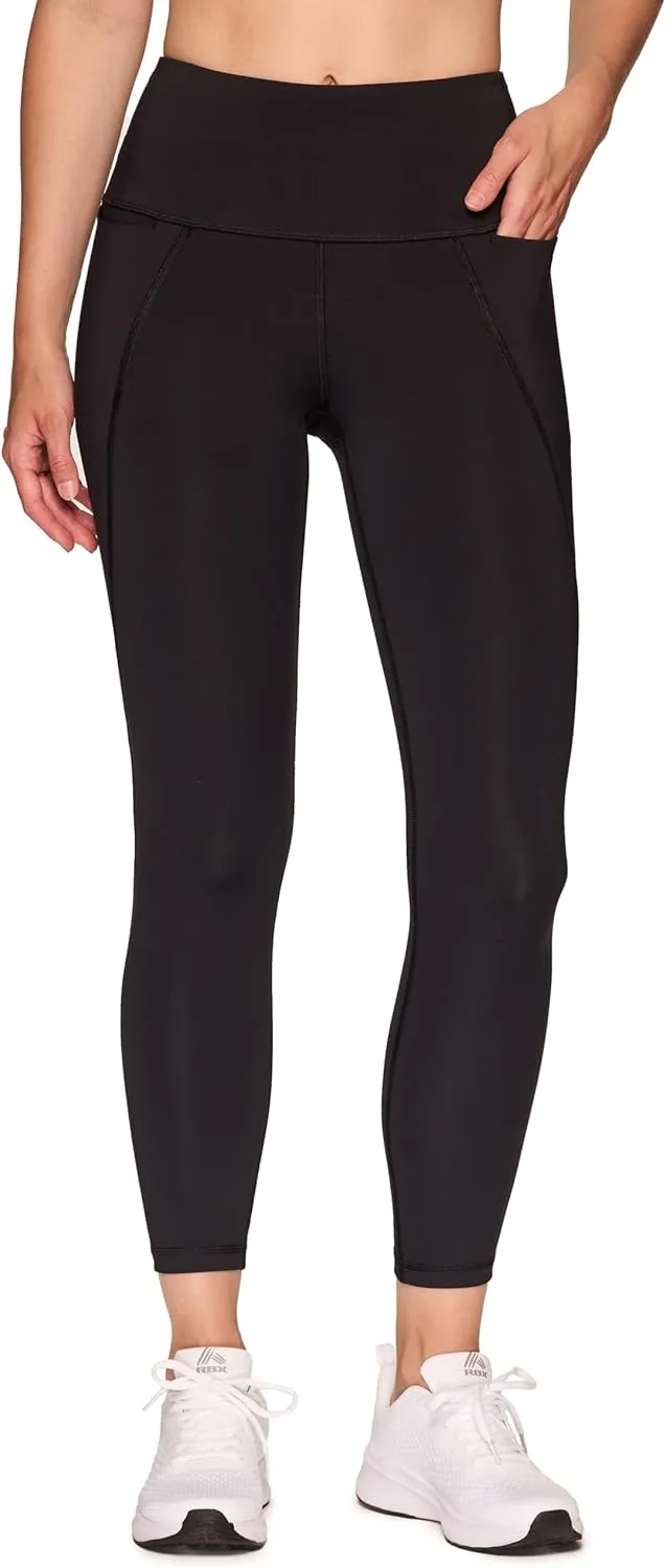 RBX Active Women's 7/8 Leggings, Quick Drying Squat Proof Gym Tights Ankle Length Workout Running Yoga Legging with Pockets