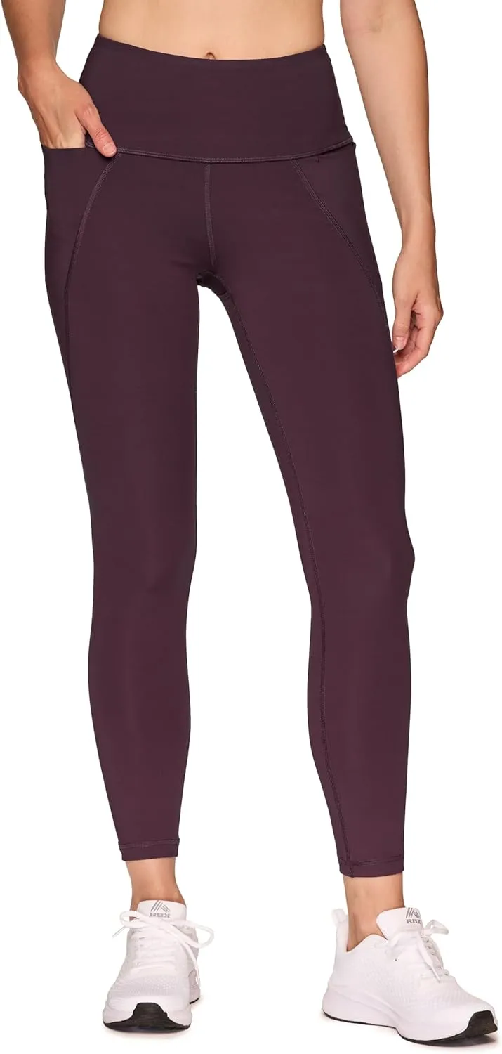 RBX Active Women's 7/8 Leggings, Quick Drying Squat Proof Gym Tights Ankle Length Workout Running Yoga Legging with Pockets