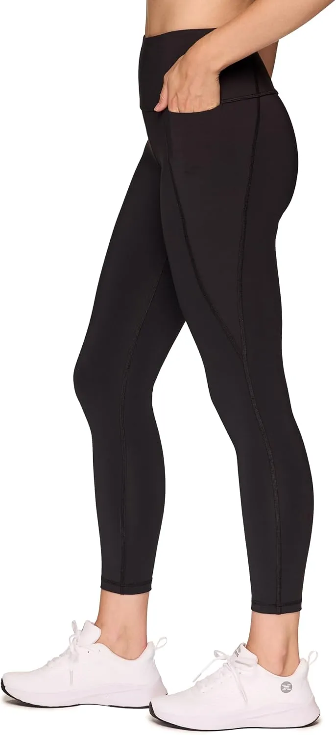 RBX Active Women's 7/8 Leggings, Quick Drying Squat Proof Gym Tights Ankle Length Workout Running Yoga Legging with Pockets