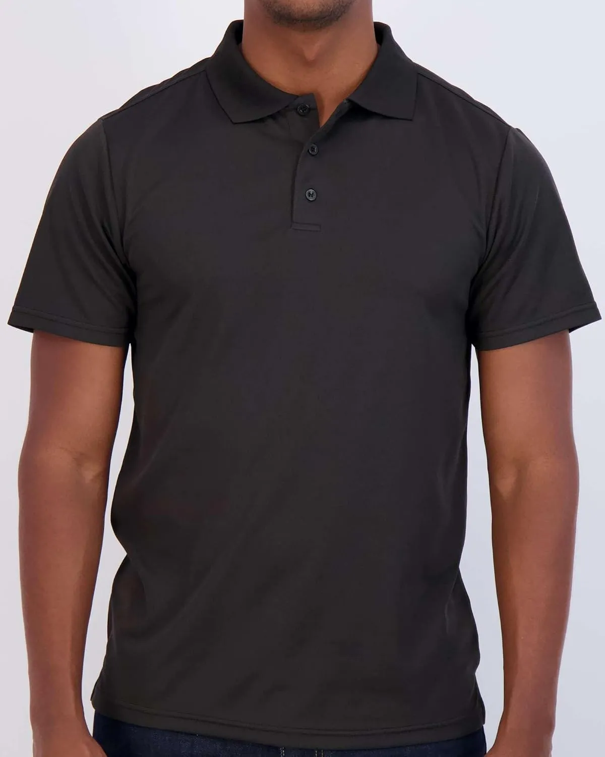 Real Essentials 3 Pack: Men's Quick-Dry Short Sleeve Athletic Performance Polo Shirt (Available in Big & Tall)