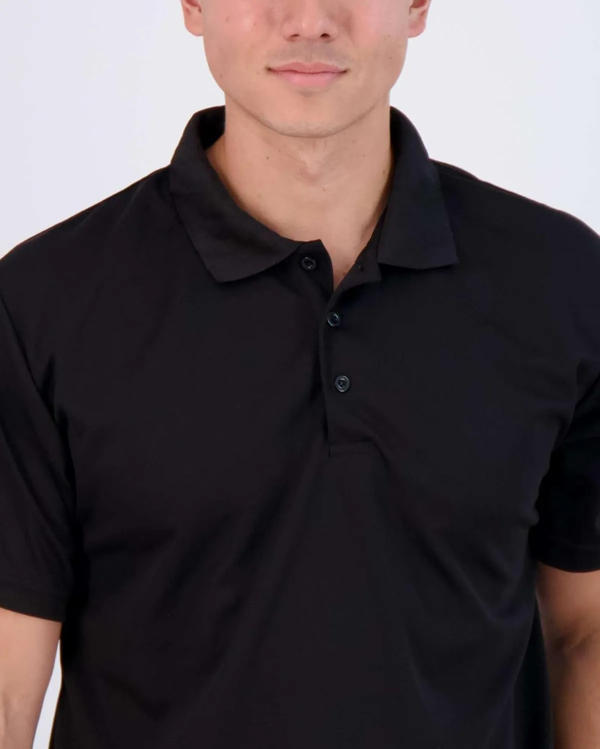 Real Essentials 3 Pack: Men's Quick-Dry Short Sleeve Athletic Performance Polo Shirt (Available in Big & Tall)