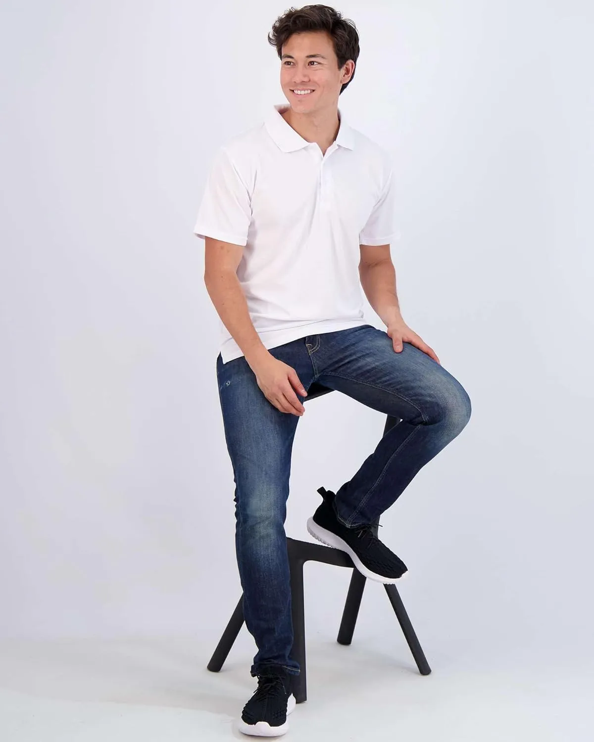 Real Essentials 3 Pack: Men's Quick-Dry Short Sleeve Athletic Performance Polo Shirt (Available in Big & Tall)