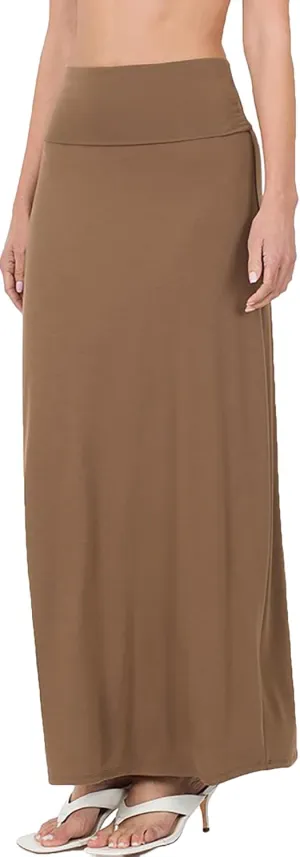 Relaxed Comfortable Fit Flare Long Maxi Skirts Lightweight Spandex