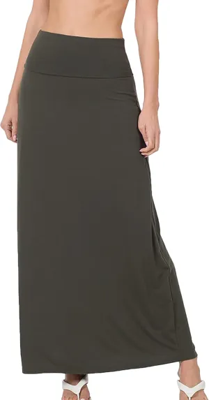 Relaxed Comfortable Fit Flare Long Maxi Skirts Lightweight Spandex