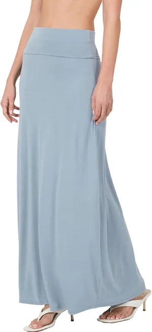 Relaxed Comfortable Fit Flare Long Maxi Skirts Lightweight Spandex