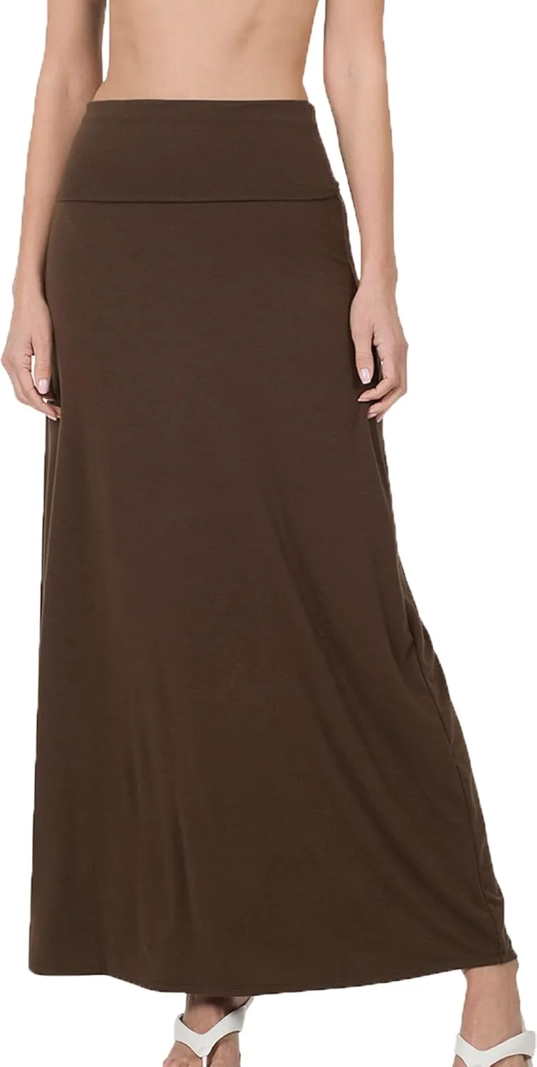 Relaxed Comfortable Fit Flare Long Maxi Skirts Lightweight Spandex