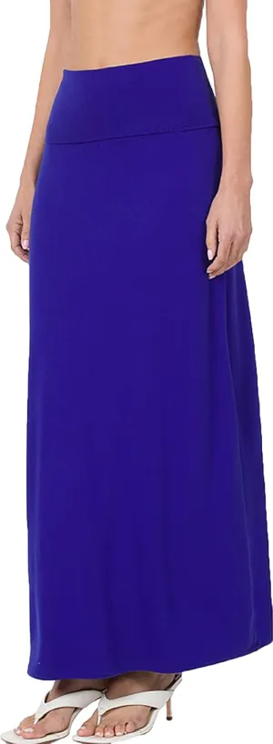 Relaxed Comfortable Fit Flare Long Maxi Skirts Lightweight Spandex