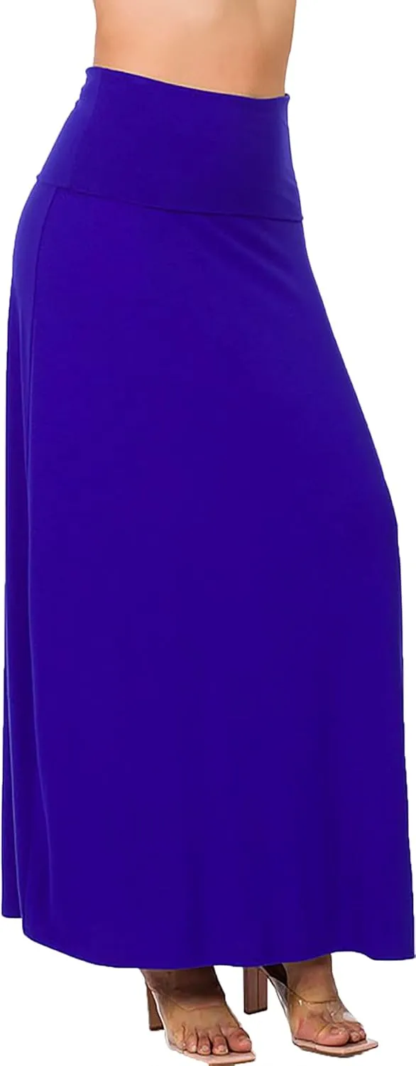 Relaxed Comfortable Fit Flare Long Maxi Skirts Lightweight Spandex