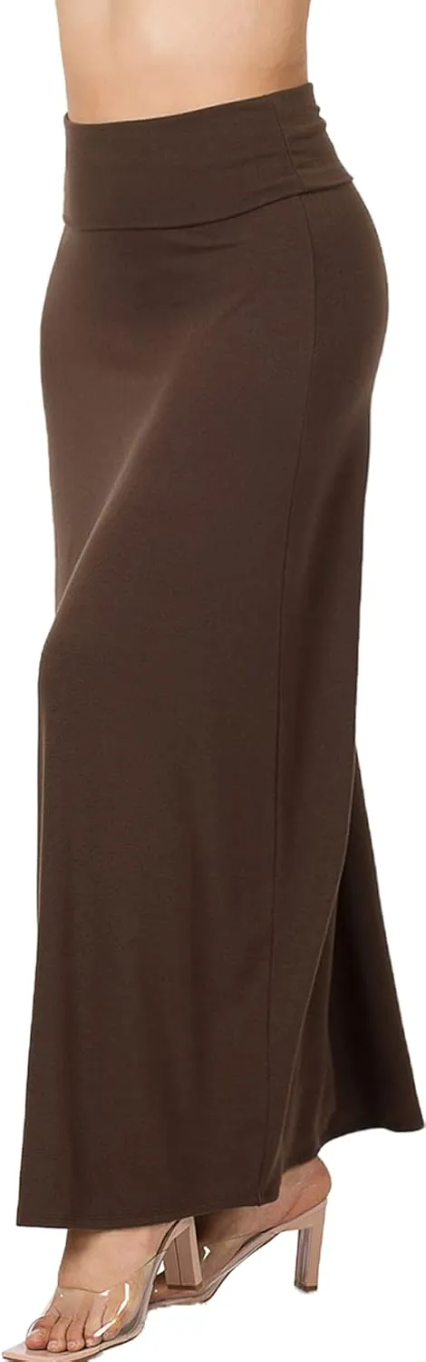 Relaxed Comfortable Fit Flare Long Maxi Skirts Lightweight Spandex