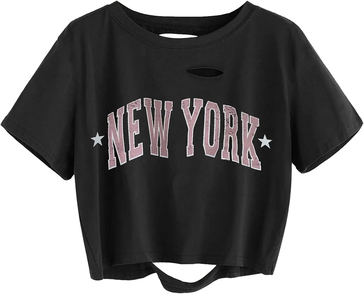 Remidoo Women's Casual Short Sleeve Graphic Print Tie Dye Crop Top T Shirt