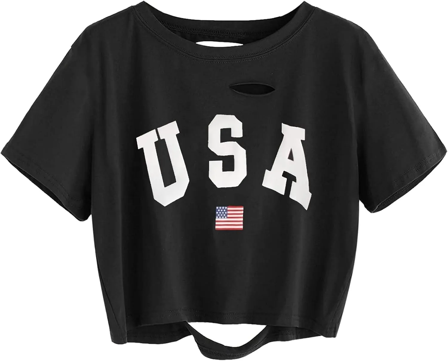 Remidoo Women's Casual Short Sleeve Graphic Print Tie Dye Crop Top T Shirt